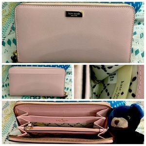 New Kate spade soft baby pink leather wallet.